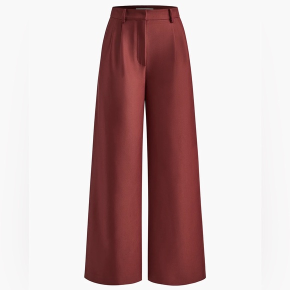 Commense Solid Wide-Leg Pants Without Belt - Picture 2 of 7